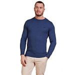 RAGING BULL COTTON CASHMERE CREW NECK SWEATER DEEP BLUE