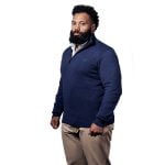 RAGING BULL KNITWEAR COTTON CASHMERE QUARTER ZIP FUNNEL NECK SWEATER