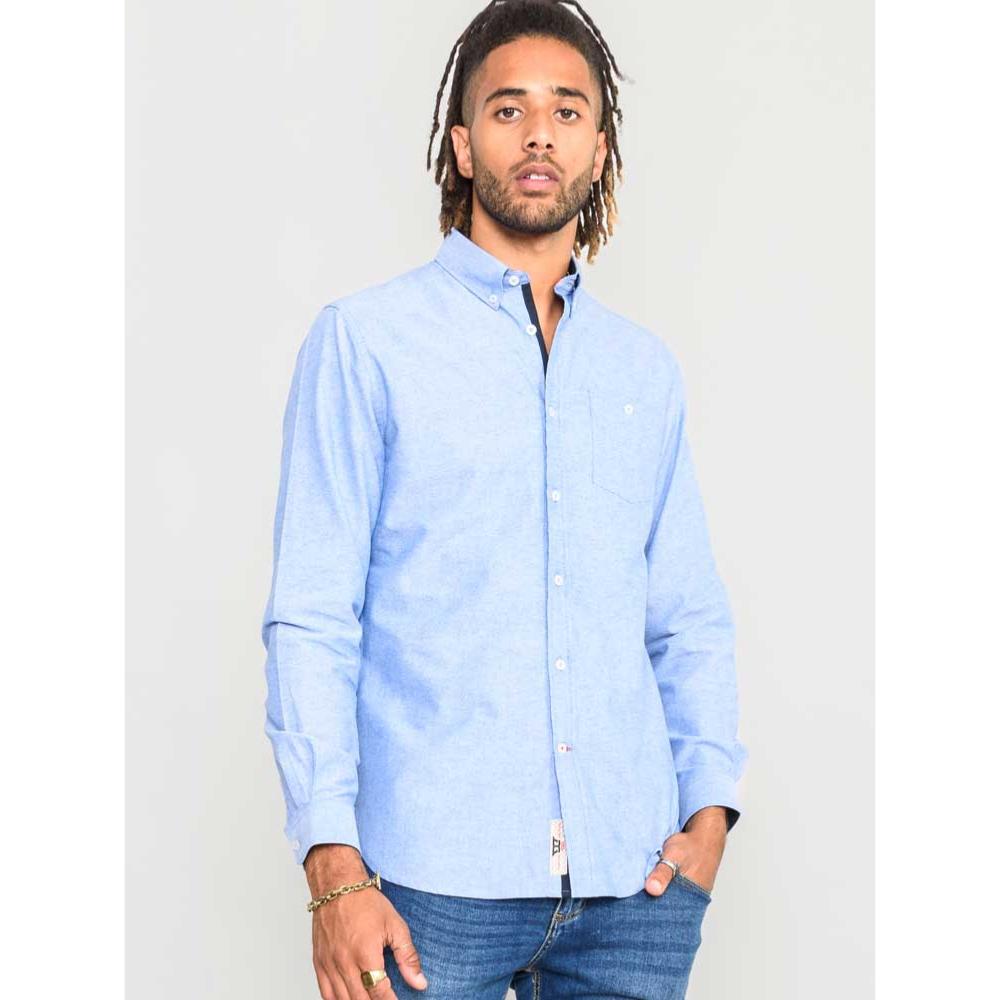 D555 COLCHESTER LONG SLEEVE OXFORD SHIRT WITH BUTTON DOWN COLLAR SKY
