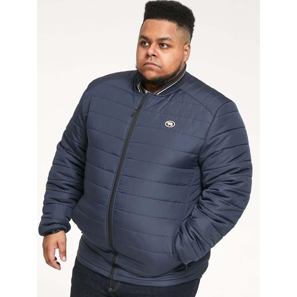 D555 JEREMY Puffer Jacket with Ribbed Collar NAVY