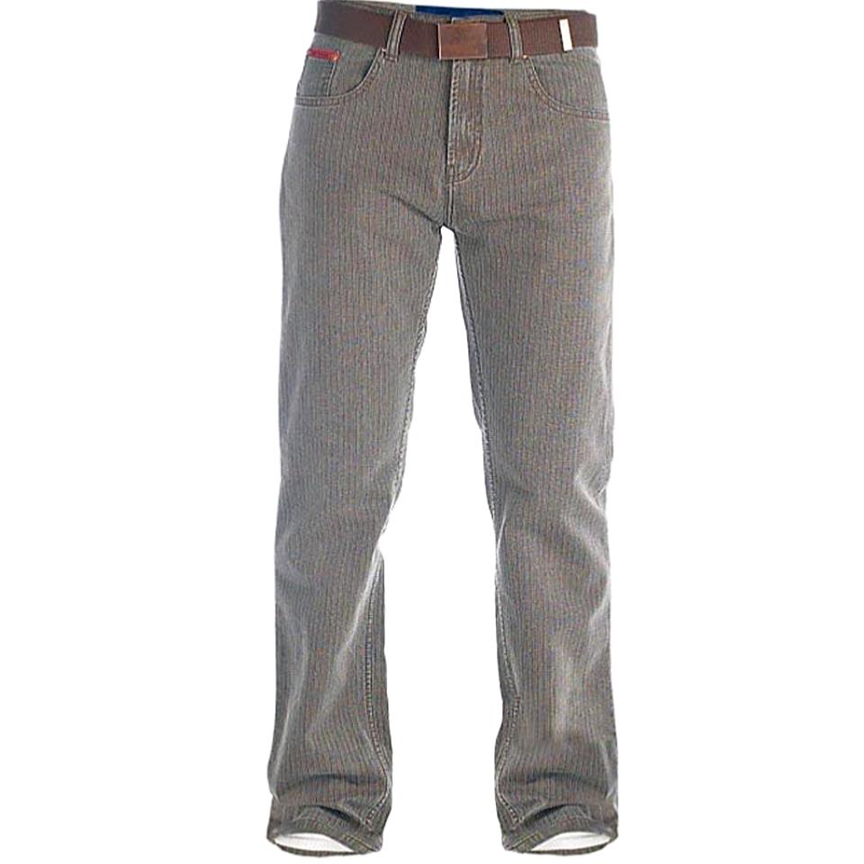 DUKE OF LONDON BRIAN WASHED CASUAL BEDFORD CORD JEANS TALL FIT BROWN