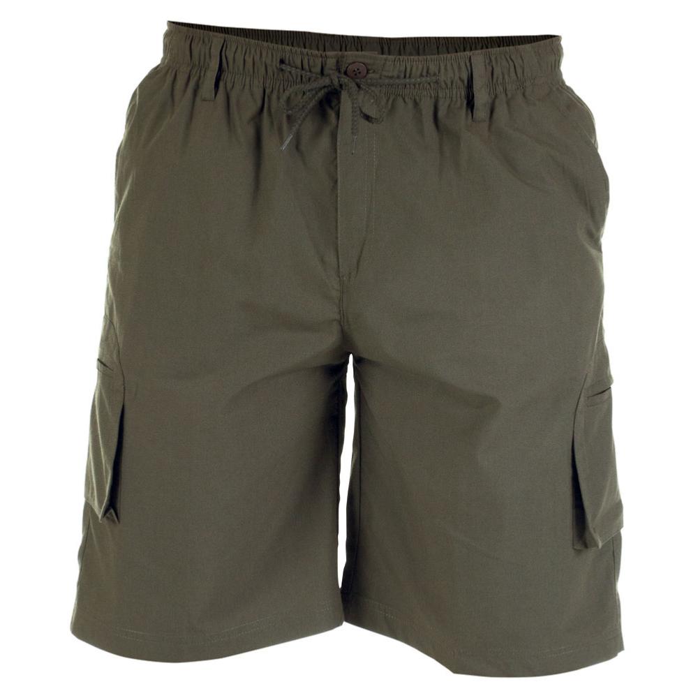 D555 NICK LIGHTWEIGHT CARGO SHORTS WITH ELASTICATED STRETCH WAISTBAND KHAKI