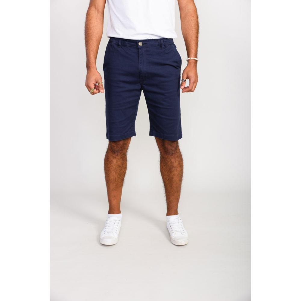 D555 Butley Elasticated Cotton Casual Stretch shorts Navy