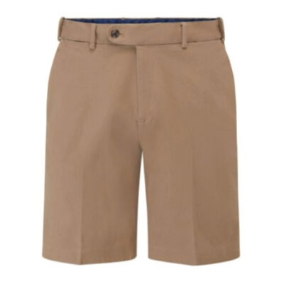 SKOPES Mens Peach Cotton Chin Shorts with Comfort Stretch Waist Biarritz Stone