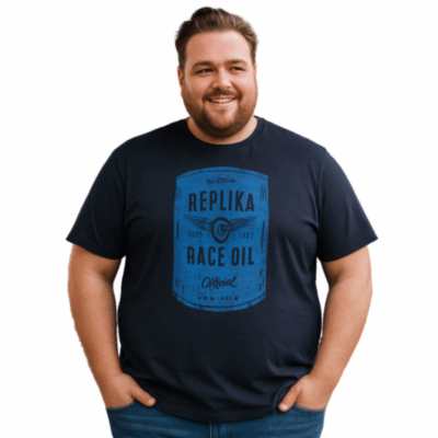 REPLIKA JEANS RAW VINTAGE PRINTED TEE RACE OIL BLACK