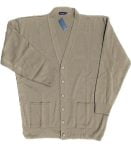 INVICTA BIG MANS ACRYLIC BUTTON THROUGH CARDIGAN TAUPE
