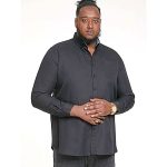 D555 RICHARD OXFORD LONG SLEEVE SHIRT BLACK
