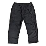 ESPIONAGE TALL FIT COTTON TWILL ELASTICATED WAIST CARGO TROUSERS BLACK