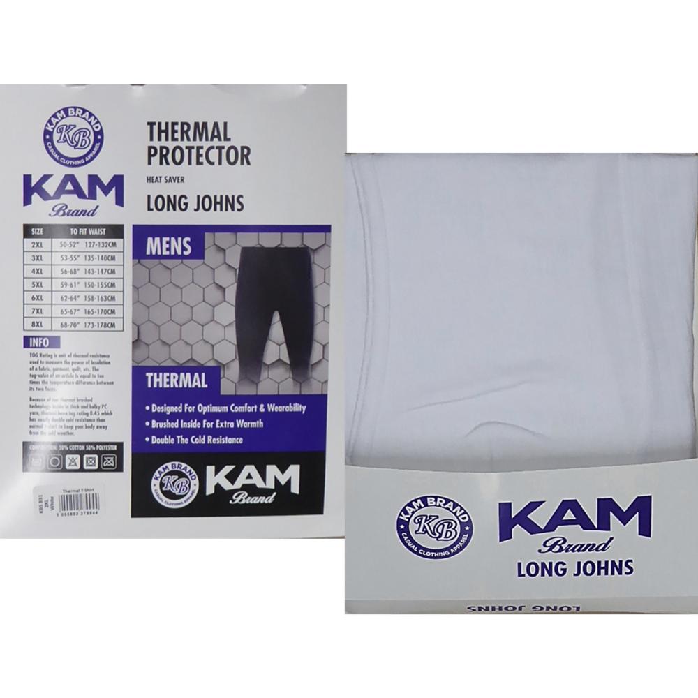 KAM KING SIZE THERMAL LONG JOHNS BLACK