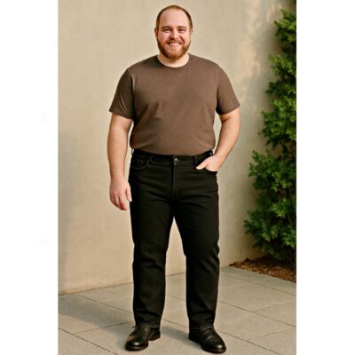 KAM BIG MANS STRETCH JEANS BLACK KBS101
