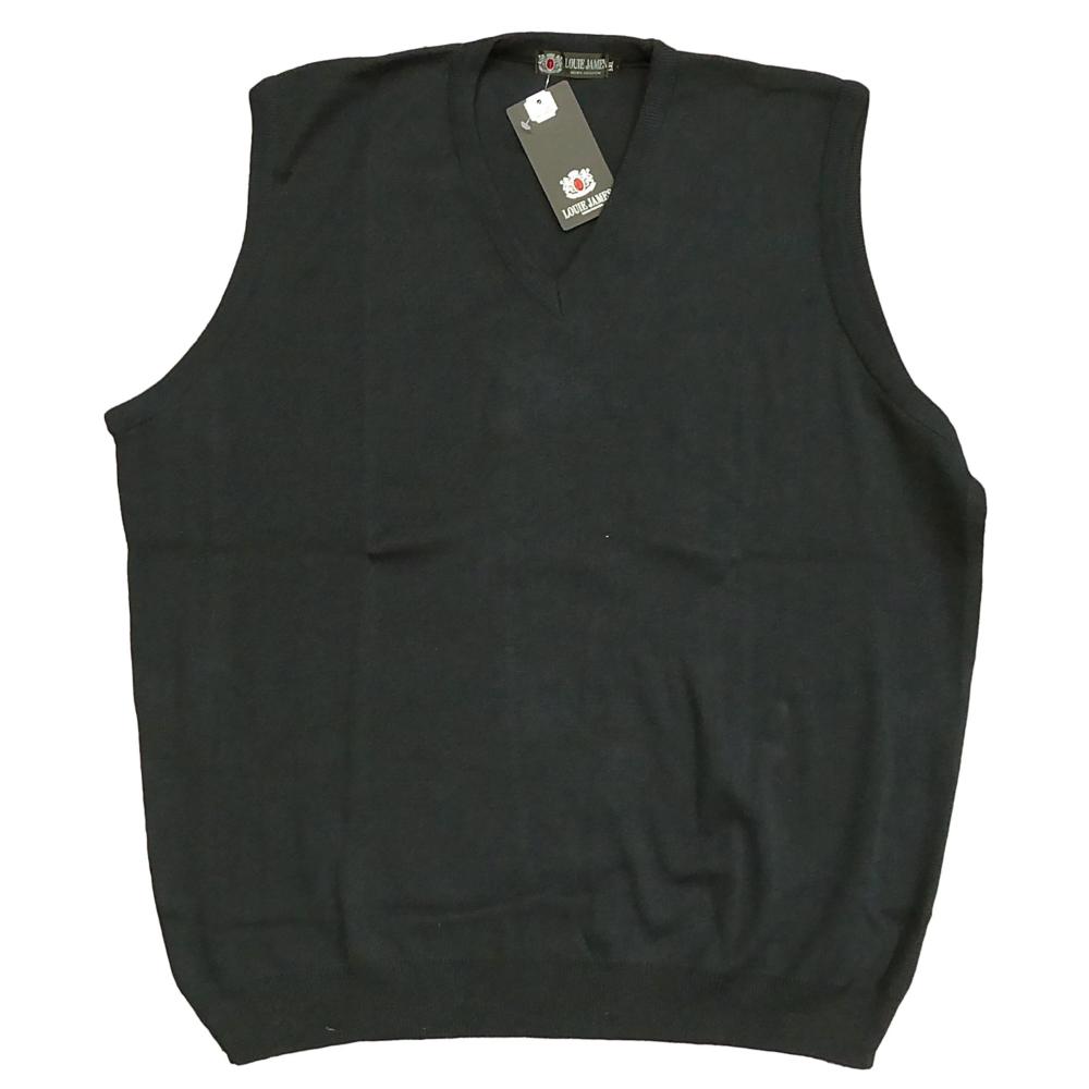 LOUIE JAMES BIG MANS COTTON MIX SLIP OVER BLACK
