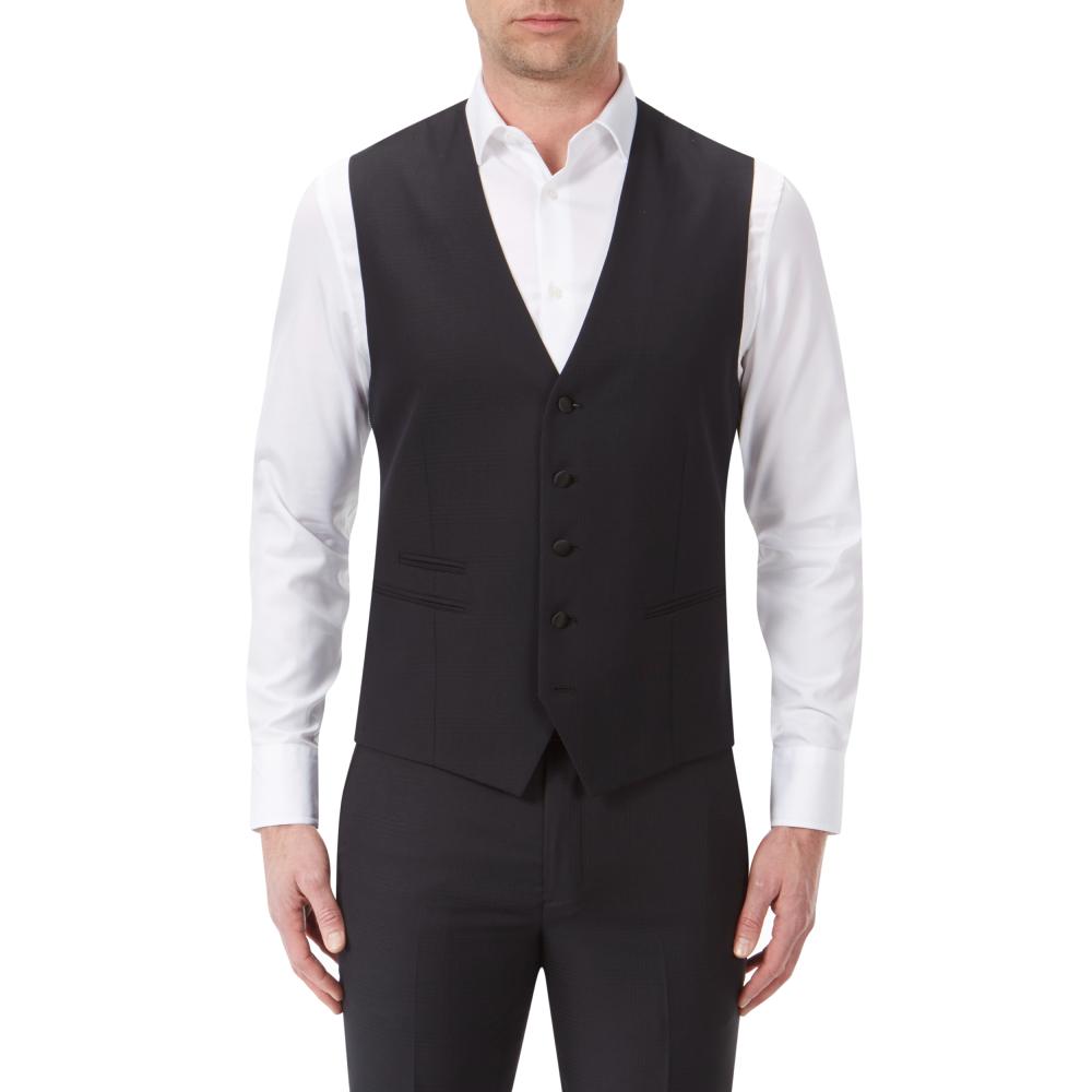 SKOPES SALE - NEWMAN EVENING DRESS WAISTCOAT BLACK SHADOW CHECK