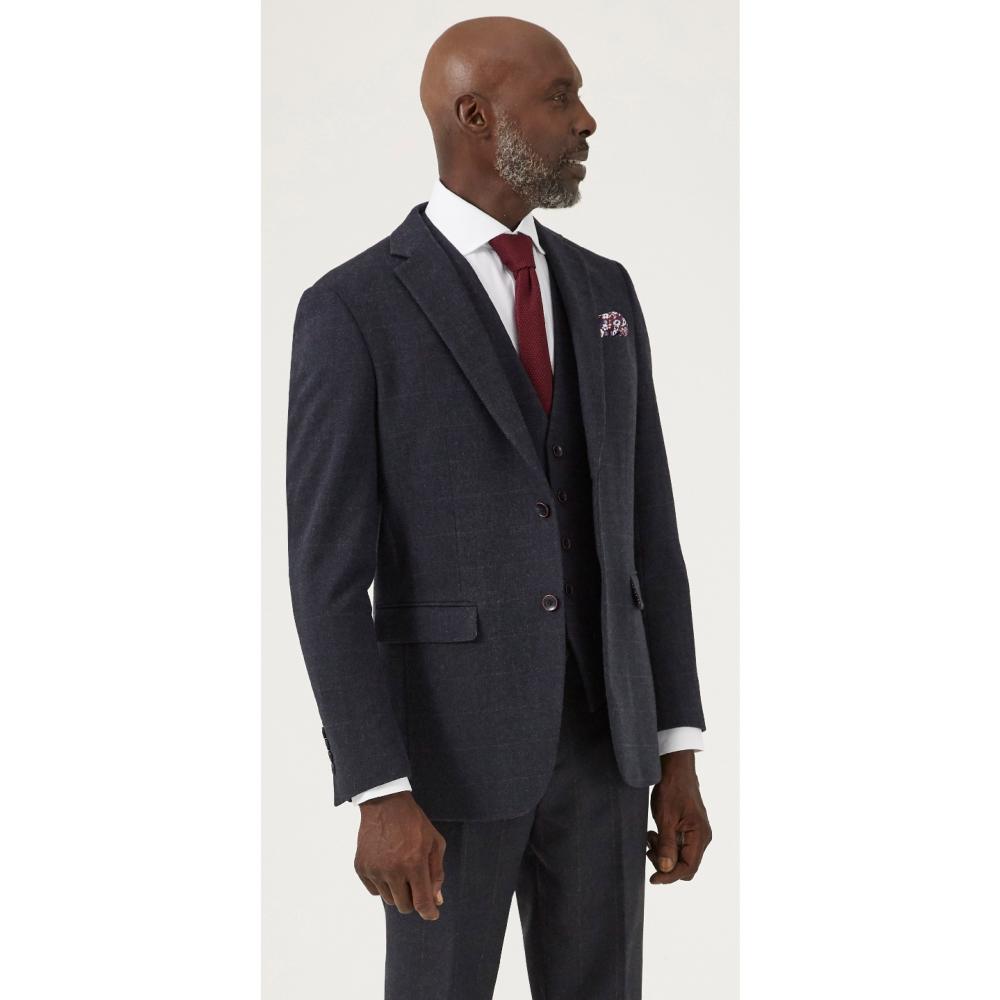 SKOPES AIKEN WOOL BLEND JACKET NAVY RED CHECK