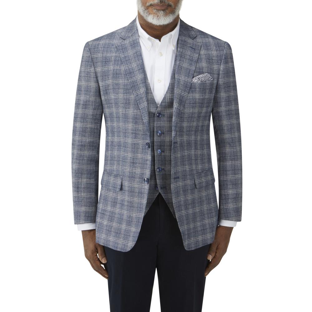 SKOPES SYRACUSE LUXURY COLLECTION LINEN / WOOL CHECK SPORTS JACKET