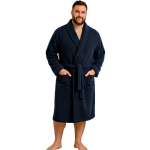 ESPIONAGE Plain Fleece Dressing Gown NAVY PJ068