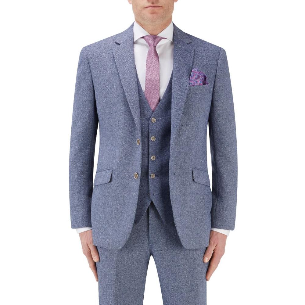 JUDE - SKOPES HERRINGBONE EFFECT JACKET BLUE