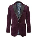 SKOPES JIVE VELVET JACKET WITH SATIN PEAK COLLAR PLUM