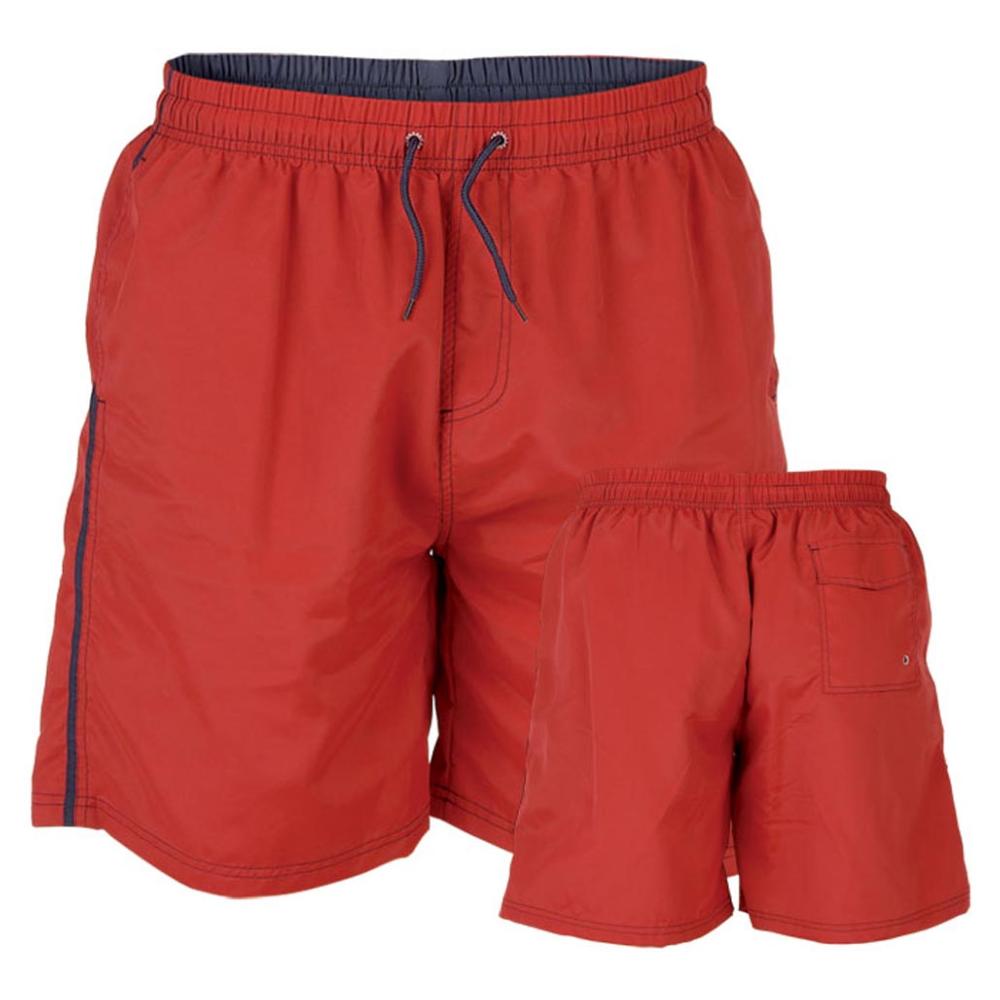 D555 YARROW BIG MANS FULL LENGTH SWIM SHORTS RED