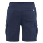 D555 CYRUS ELASTICATED WAIST FLEECE JOG CARGO SHORTS BLACK
