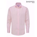 SKOPES TAILORED FIT PINK DOBBY COTTON FORMAL SHIRT