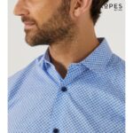 SKOPES TAILORED FIT FORMAL SHIRT BLUE FLORAL