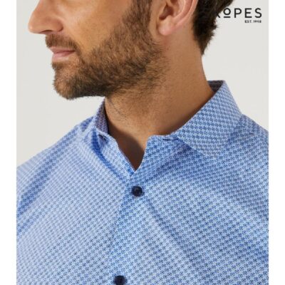 SKOPES TAILORED FIT FORMAL SHIRT BLUE FLORAL