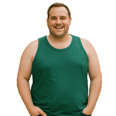 KAM Big Mens Plain Cotton Vest Green