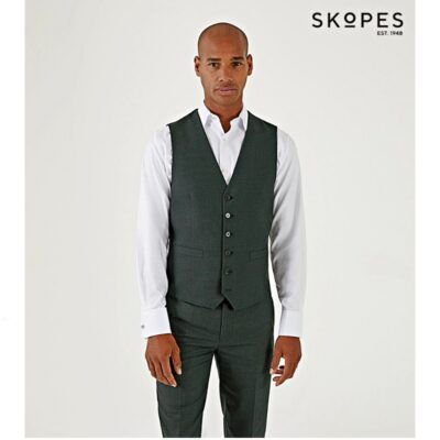 SKOPES HARCOURT BIG MANS TEXTURED WAISTCOAT GREEN