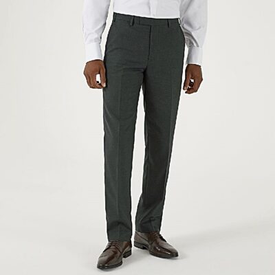 SKOPES HARCOURT TEXTURED TWEED EFFECT TROUSERS GREEN