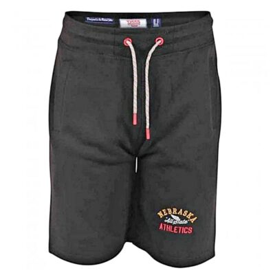 D555 BARNSTAPLE ELASTICATED WAIST FLEECE JERSEY JOG SHORTS BLACK