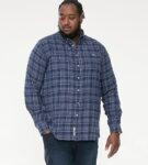 D555 SONNY LONG SLEEVE COTTON CHECK SHIRT NAVY