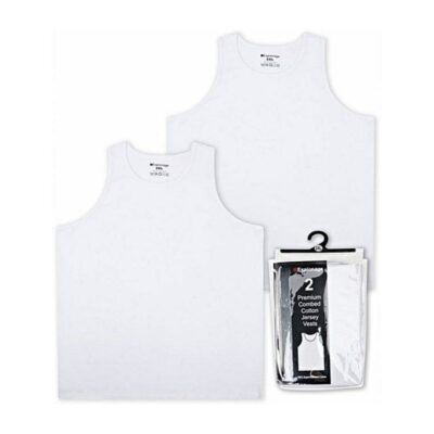 ESPIONAGE BIG MENS TWIN PACK PREMIUM COTTON VESTS