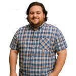 KAM SHORT SLEEVE PREMIUM CHECKED SHIRT BLUE ORANGE KBS6339