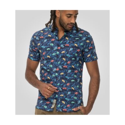 D555 Farnborough Guitar Print Short Sleeve Shirt