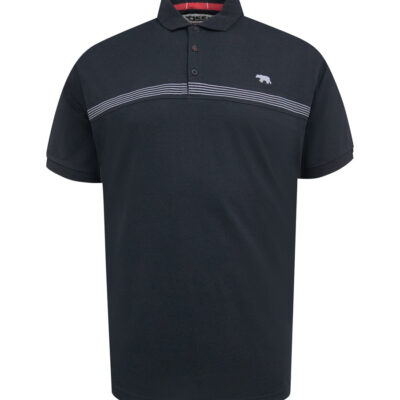 D555 Stafford Big Men's Cut and Sew Polo Shirt Black