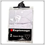 Espionage 2 Pack Mens Classic Y-Front Briefs WHITE U003W