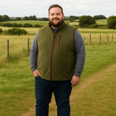 ESPIONAGE Full Zip Micro Fleece GILET GREEN FL047