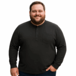 ESPIONAGE Long Sleeve Grandad Tee CHARCOAL T406