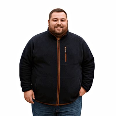 ESPIONAGE Full Zip Micro Fleece Jacket NAVY FL048