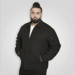 D555 EPSOM Mens Melton Harrington Shorty Over Coat BLACK