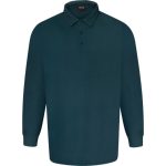 ESPIONAGE Long Sleeve Pure Cotton Polo Shirt KINGFISHER