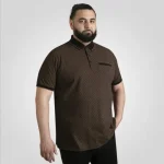 D555 WORKSOP Mans Printed Polo Shirt BLACK