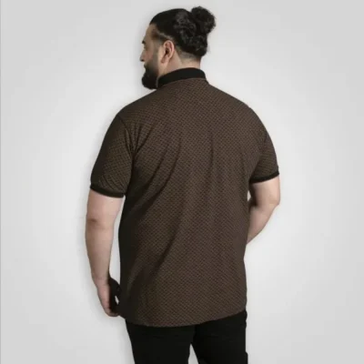 D555 WORKSOP Mans Printed Polo Shirt BLACK