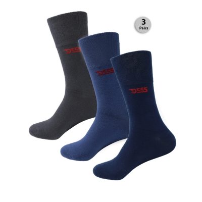 HOME PAGE 47 Brand New Colours - D555 HAROLD2 EXTRA WIDE FIT SOCKS WITH COMFORT TOP 3 PACK NAVY/DENIM/CHARCOAL