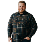 ESPIONAGE Long Sleeve Checked Over Shirt BLACK/MULTI SH401