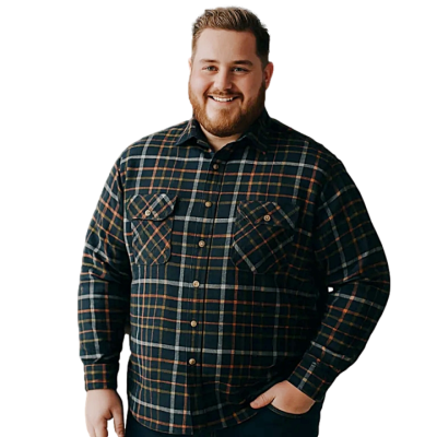 ESPIONAGE Long Sleeve Checked Over Shirt BLACK/MULTI SH401
