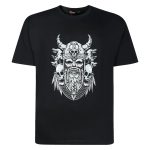 ESPIONAGE Viking Skull Print Tee BLACK T441