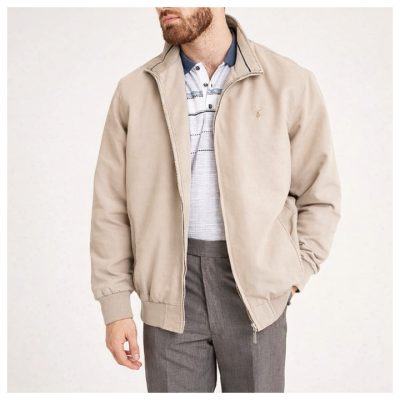 2xl - 5xl in stock CARABOU HENLEY Harrington Jacket STONE