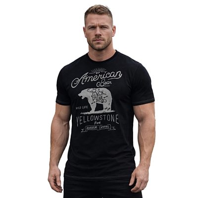 KAM American Bear Print Big Tee BLACK KBS5806