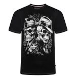 KAM Twin Gentlemen Skull Print Big Tee BLACK KBS5796